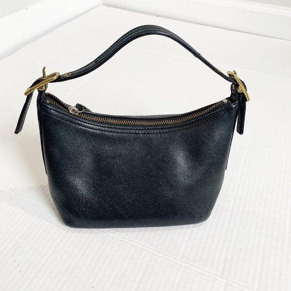 Coach Handbags - Coach Vintage Y2K Mini Bag Baguette Purse Black Leather